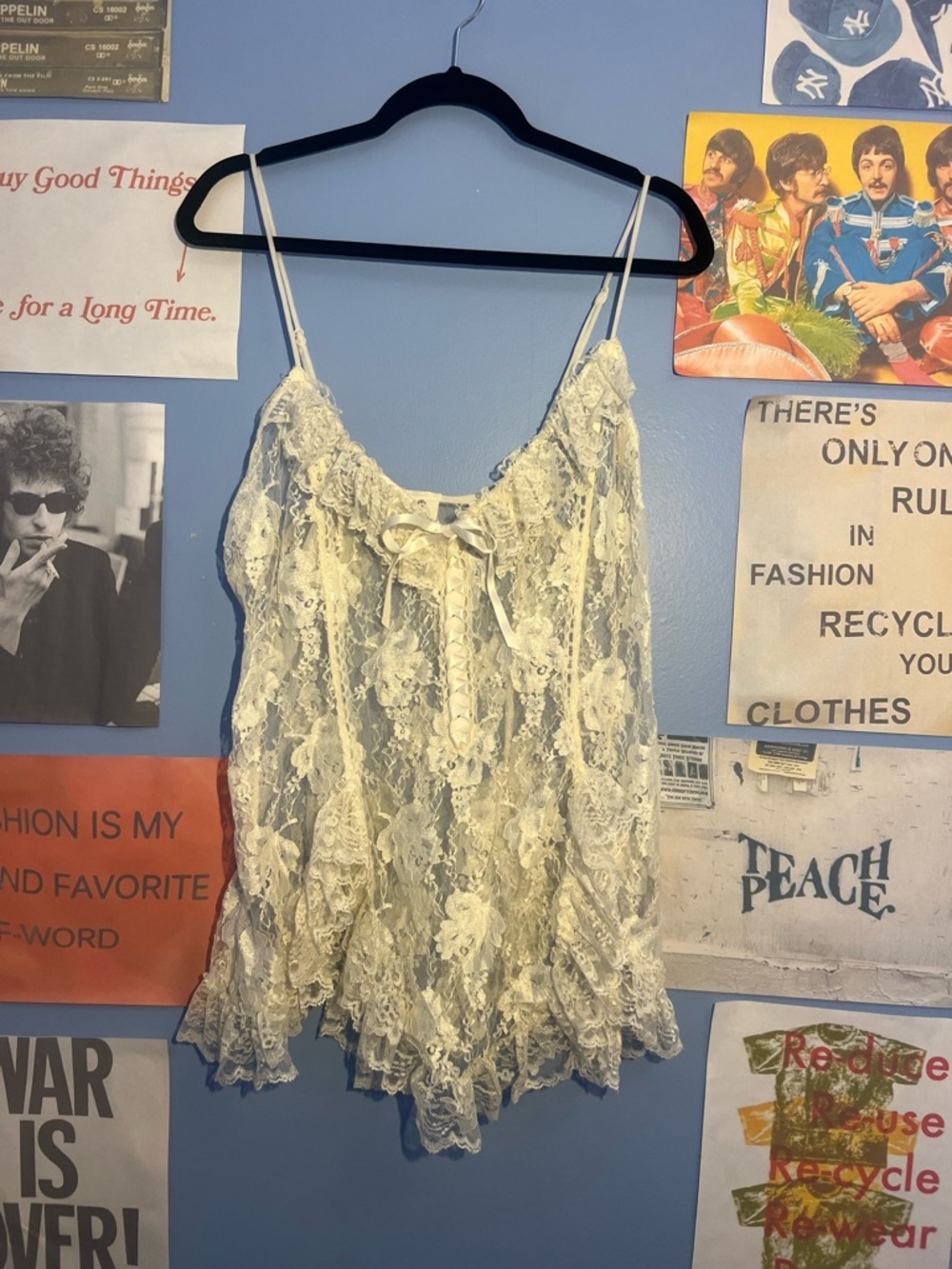 S. G. for Escante Vintage Floral Lace Camisole Tank Top with Bow Tie Details